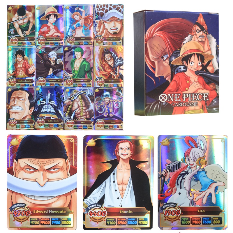 50 ชิ้น/แพ็ค One Piece การ์ด SSR แฟลชเงาคอลเลกชันเกมการ์ด Luffy Sanji Zoro Ace อะนิเมะคอลเลกชันการ์ดหายากเด็ก Xmas ของขวัญ