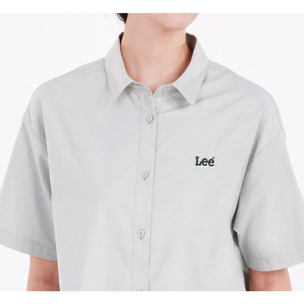 LEE เสื้อเชิ้ตแขนสั้นผู้หญิง สีเขียว ผ้านุ่มใส่สบาย ของแท้จากSHOP