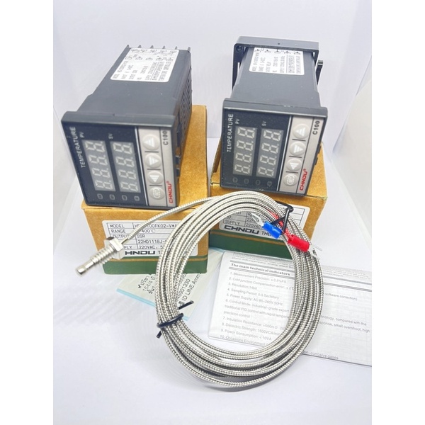 ลดล้าง สต็อก เครื่องวัดและควบคุมอุณหภูมิ PID REX-C100 (0-400cํ) พร้อมสาย type. K 1เมตร ร้านในไทย ส่งจากไทย