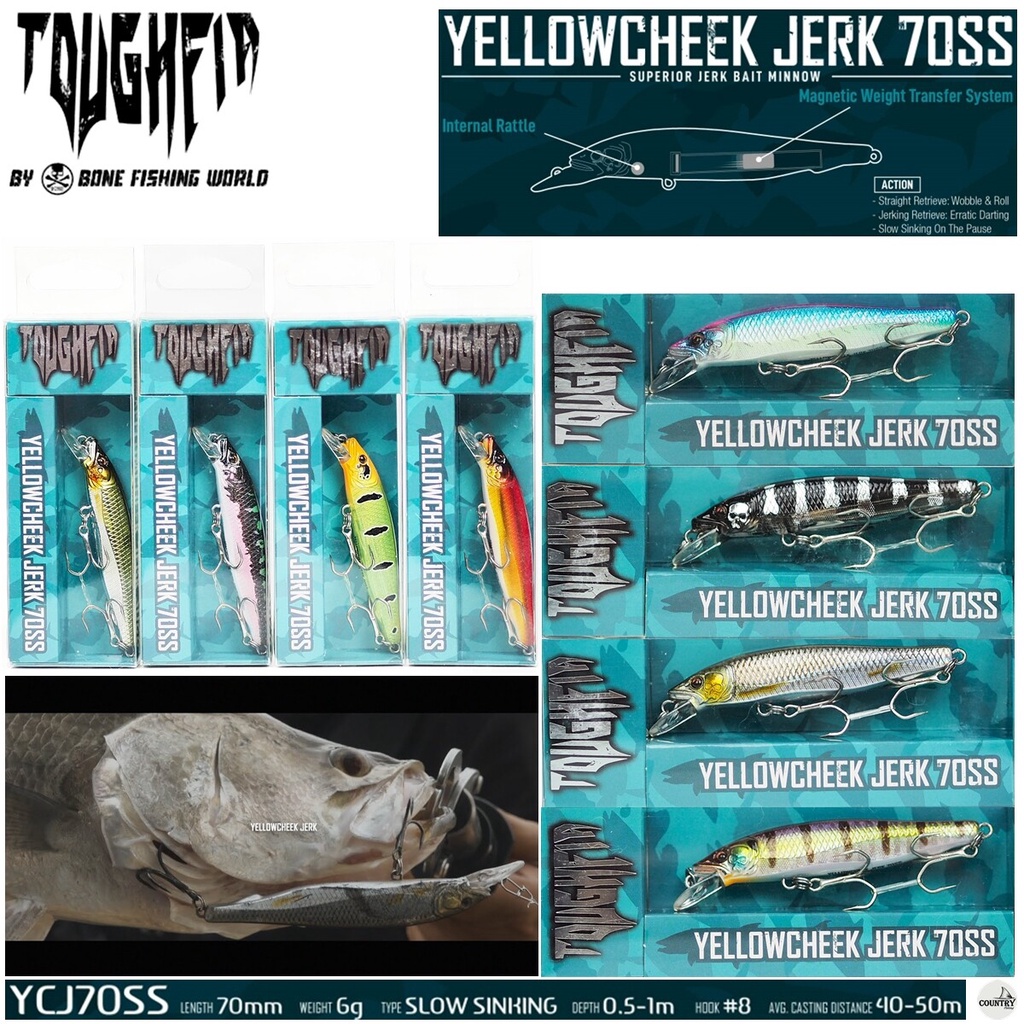 เหยื่อปลอม BONE TOUGHFIA YELLOWCHEEK JERK 70S