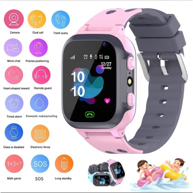 สมาร์ทวอทช์สําหรับเด็ก GPS SOS นาฬิกาโทรศัพท์กันน้ํา หน้าจอสัมผัส Location Tracker Anti-Lost รองรับซิมการ์ดของขวัญวันเกิดเด็ก