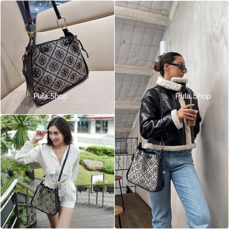 กระเป๋าสะพาย รุ่น T MONOGRAM JACQUARD BELL BAG 007