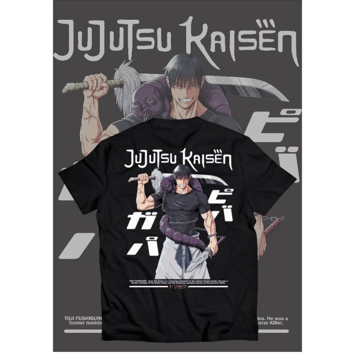ขายดี KAOS ANIME TOJI FUSHIGURO JUJUTSU KAISEN T-SHIRT ANIME เสื้อยืดพิมพ์ลาย S-5XL