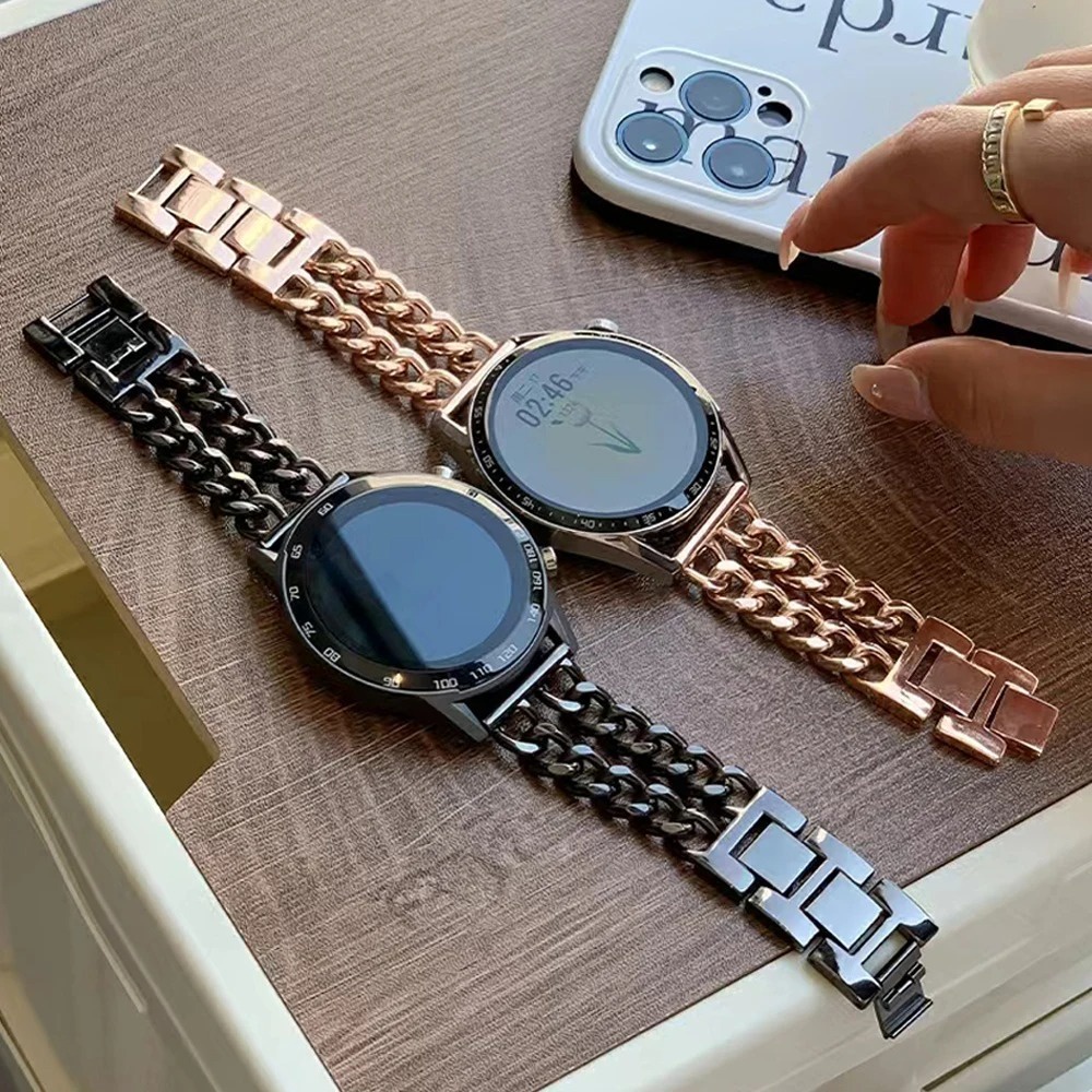 สายนาฬิกาข้อมือ สเตนเลส หรูหรา 20 22 มม. สําหรับ Samsung Galaxy watch 6 5 4 40 มม. 44 มม. watch 5 pro 45 มม. 6 Classic 43 มม. 47 มม.