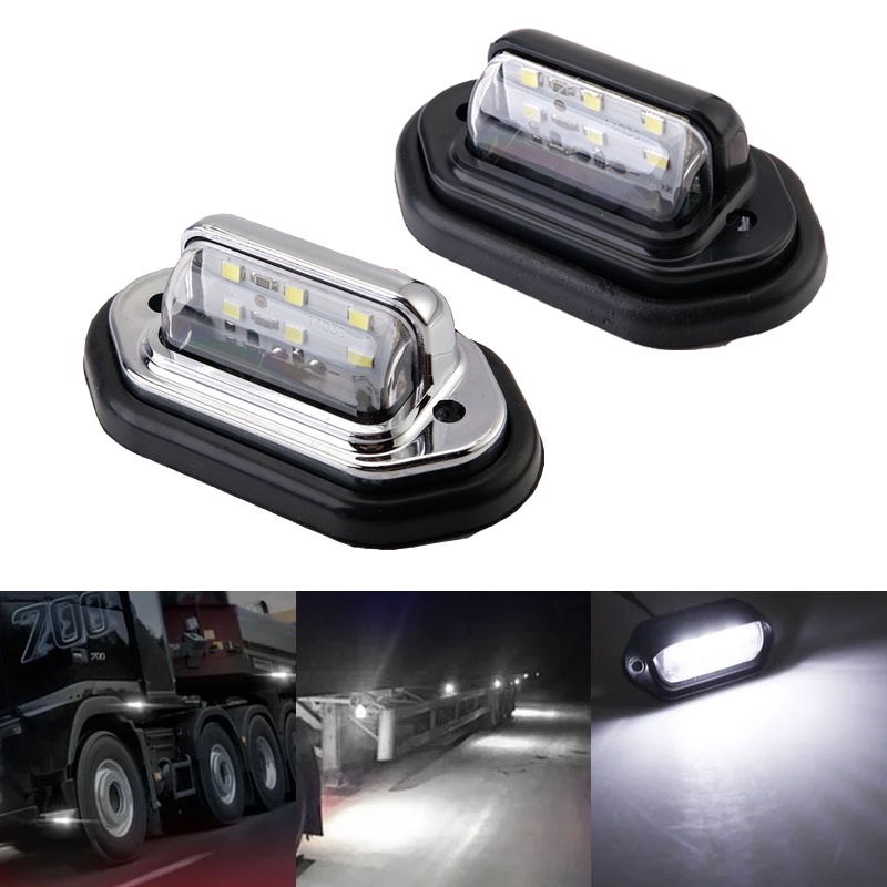 ไฟหรี่ข้าง LED 6 ดวง 24V สําหรับติดป้ายทะเบียนรถบรรทุก SUV 1 ชิ้น