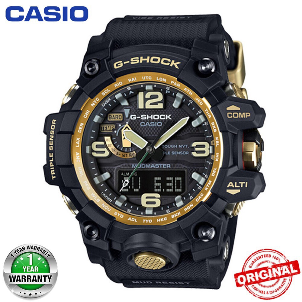 นาฬิกาข้อมือ Casio G-Shock GWG-1000 สีดําและสีทอง สําหรับผู้ชาย