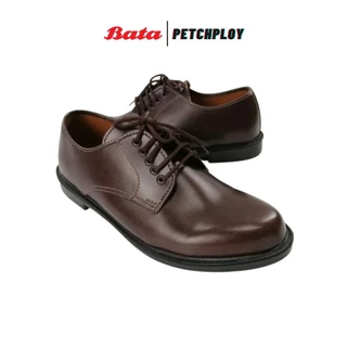 Bata คัชชูหนัง สีน้ำตาล แบบผูกเชือก บาจาของแท้ รองเท้าทางการ รุ่น 4782