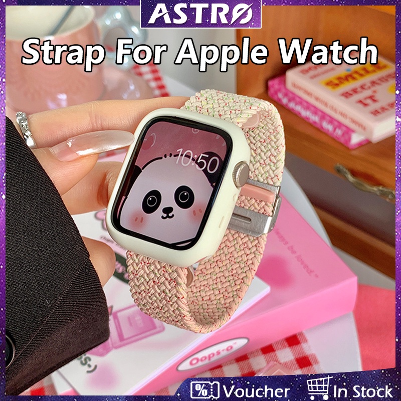 Astro สายนาฬิกาข้อมือไนล่อนถัก สองสี สําหรับ iWatch 49 มม. 45 มม. 41 มม. 44 มม. 40 มม. 42 มม. 38 มม. Apple Smart Watch Ultra SE 2 Series 9 8 7 6 5 4 3 2 1