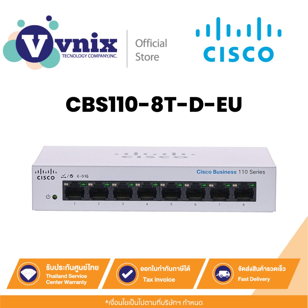 Cisco CBS110-8T-D-EU Gigabit Switching Hub 8 Port  By Vnix Group