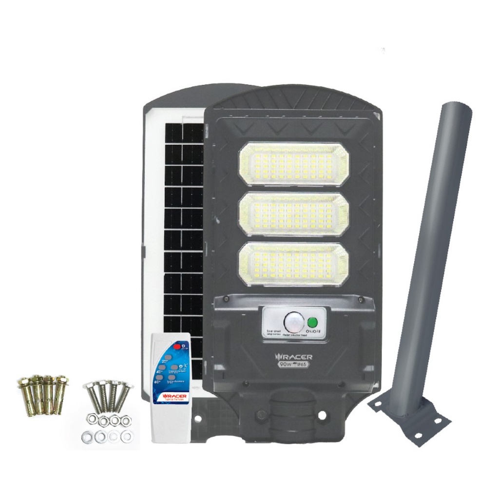 GlobalHouse RACER โคมไฟถนนโซลาร์เซลล์ LED 90W 6500K รุ่น MULTI BRIGHT แสงเดย์ไลท์  สินค้าของแท้คุณภา
