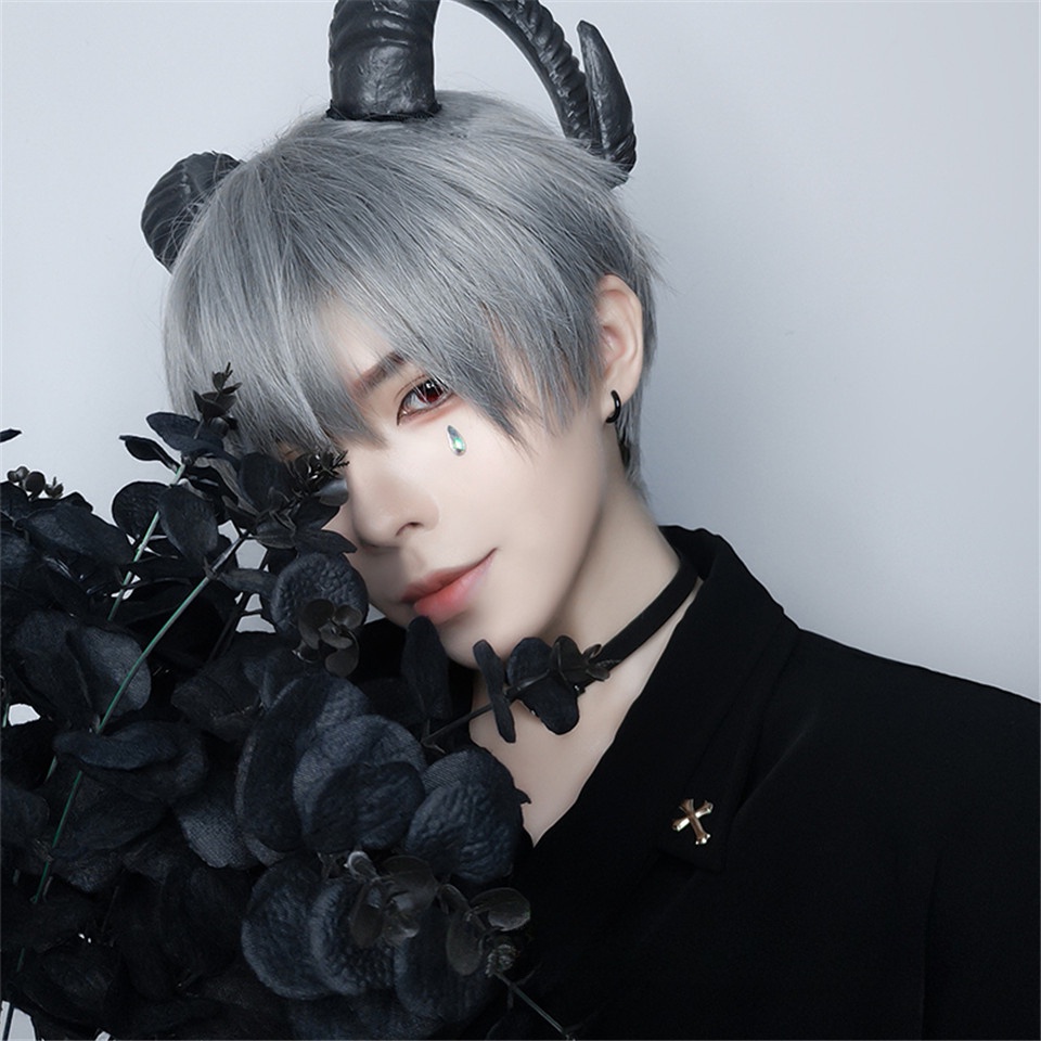 วิกผมสั้นตรง คอสเพลย์อนิเมะ สไตล์ญี่ปุ่น เนื้อแมตต์ สําหรับผู้หญิง ผู้ชาย ใส่ปาร์ตี้ - รูปที่ 5