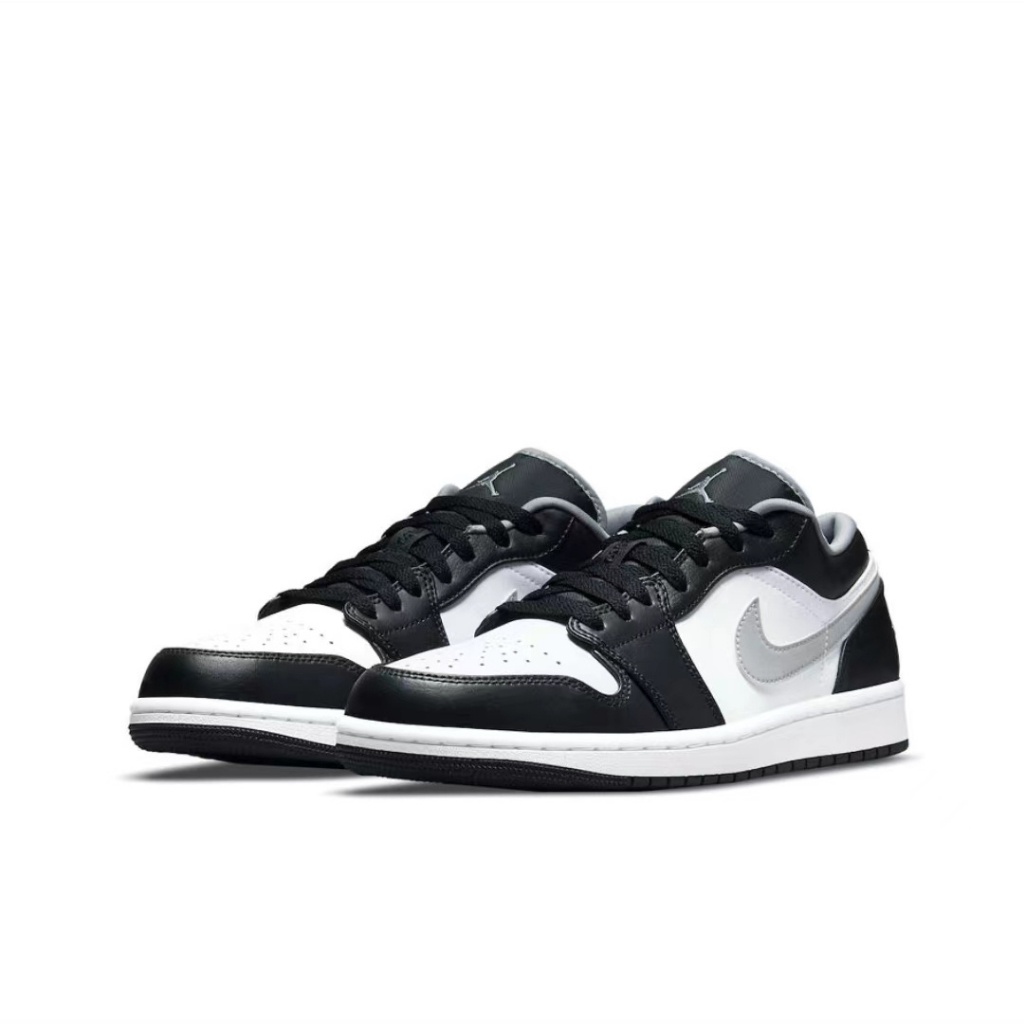 （ยิงจริง）Nike Air Jordan 1 Low"Light Smoke Grey" ของแท้100%รองเท้าผ้าใบ