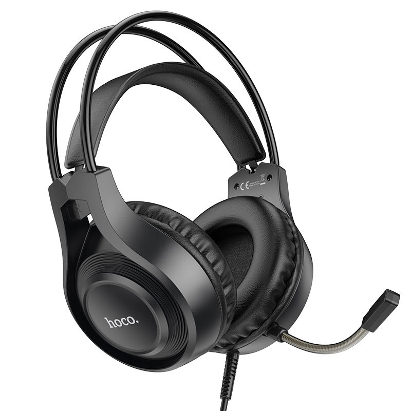 HOCO W106 หูฟังเกมมิ่ง แบบมีสาย AUX 3.5mm ไมค์ในตัว ตัดเสียงรบกวน Gaming Headphones หูฟังครอบหู hc3