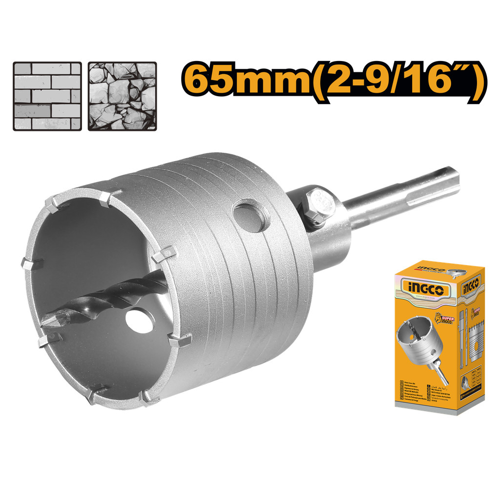 INGCO โฮลซอเจาะคอนกรีต TCT ขนาด 65 mm. รุ่น HCB0651 Hole core bit สินค้าใหม่