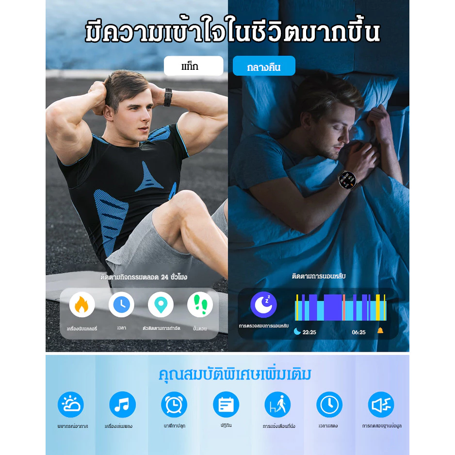 ✅ของแท้ 100%✅สมาร์ทวอทช์ D18 พร้อมการตรวจวัดอัตราการเต้นของหัวใจและความดันโลหิต  1.28 นิ้วหน้าจอสัมผัสเต็มรูปแบบโหมดกีฬา นาฬิกากันน้ํา Android IOS thumbnail 6