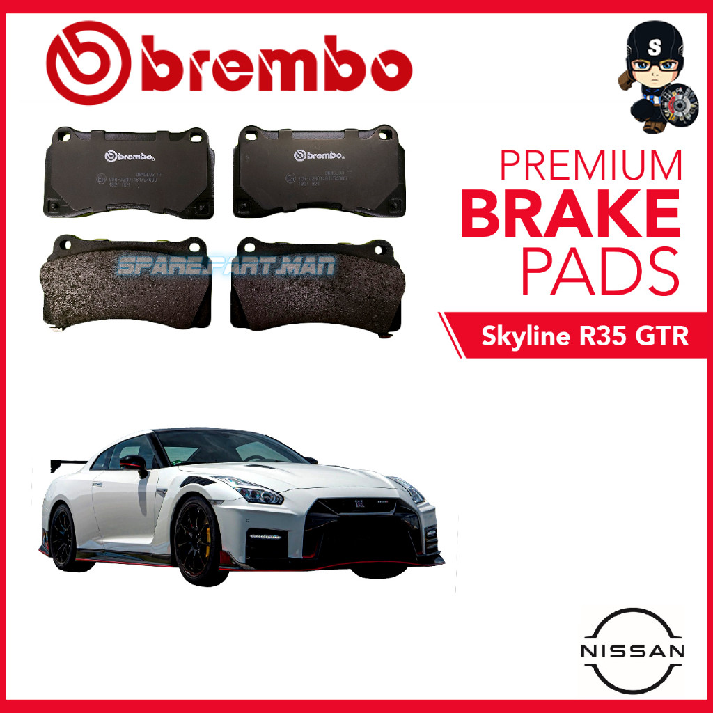 BREMBO ผ้าเบรคหลัง Nissan Skyline R35 GTR (H:71.7mm)