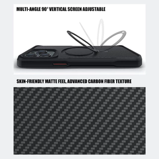 Magnetic Carbon Fiber Bracket เคส for IPhone 11 13 15 16 17 Pro Max Air 12 14 Plus 15promax 16promax 14promax เคสทรศัพท์