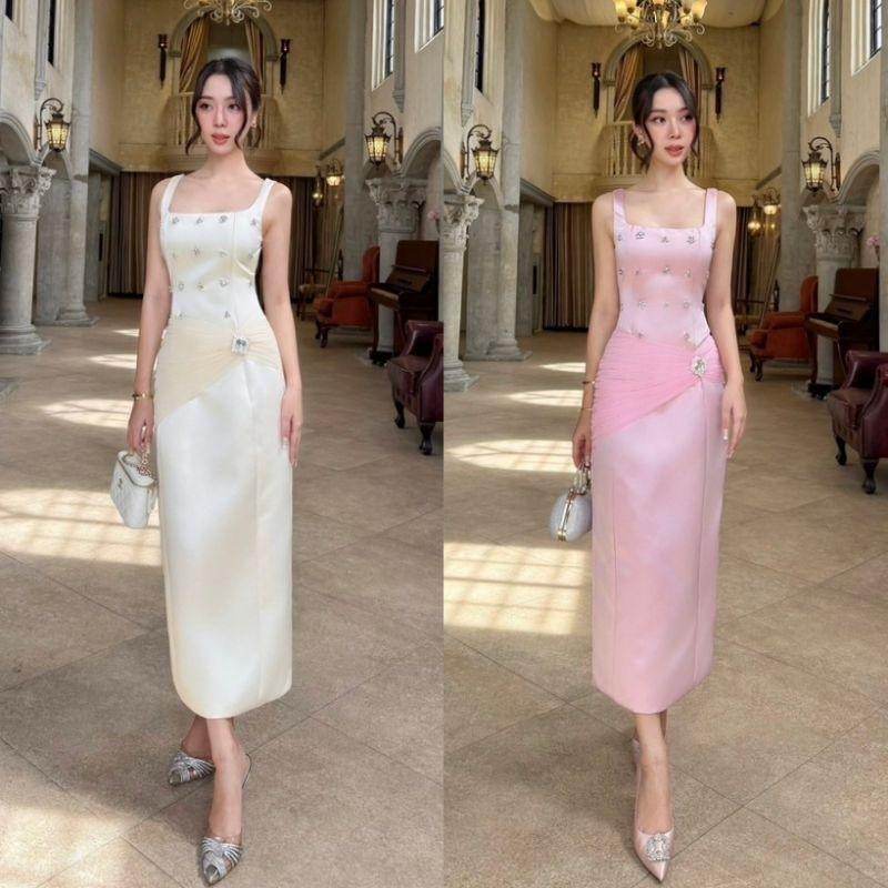 Cafe l (พร้อมส่ง) Shimmer44 45 เดรสยาวออกงานทรงดินสอเข้ารูป