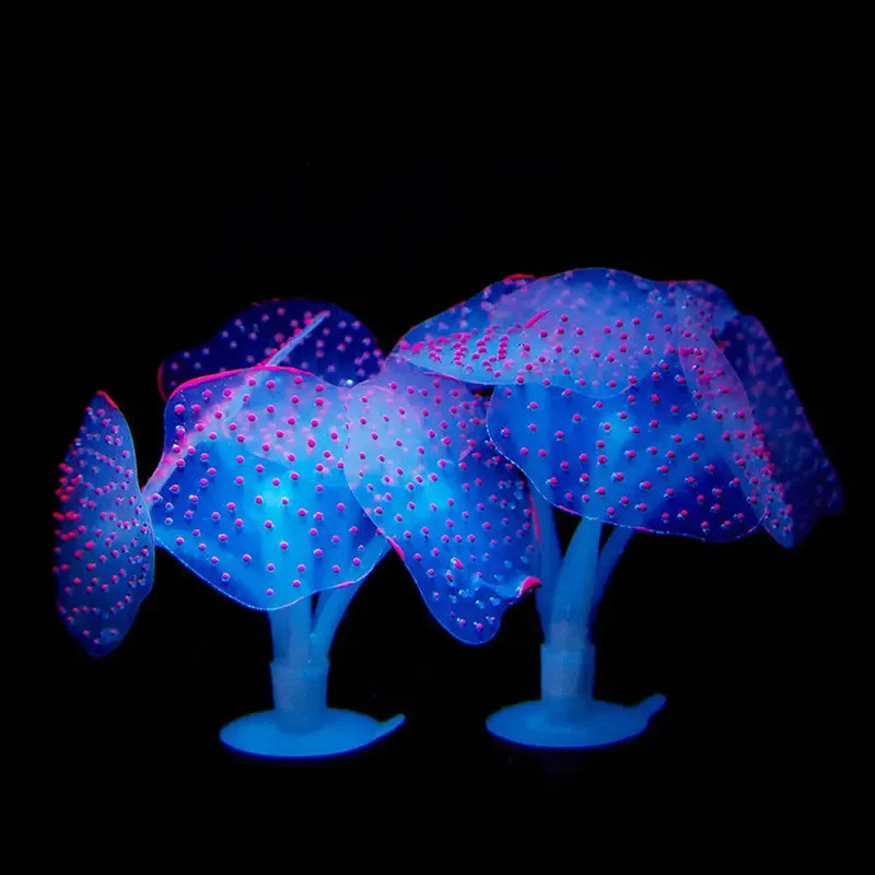 ดอกไม้ทะเลเรืองแสงตกแต่งต้นไม้ประดิษฐ์ตกแต่งตู้ปลาพิพิธภัณฑ์สัตว์น้ําใต้น้ําตกแต่งหญ้า - รูปที่ 2