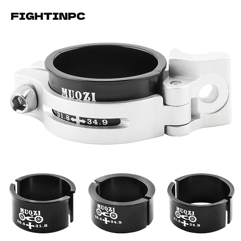 Fightinpc อะแดปเตอร์สับจานหน้า, แปลงตีนผีแบบปรับได้น้ําหนักเบา Shim, เปลี่ยนอลูมิเนียมอัลลอยด์ 28.6 ถึง 31.8 มม. ตัวเว้นวรรคแปลงจักรยาน