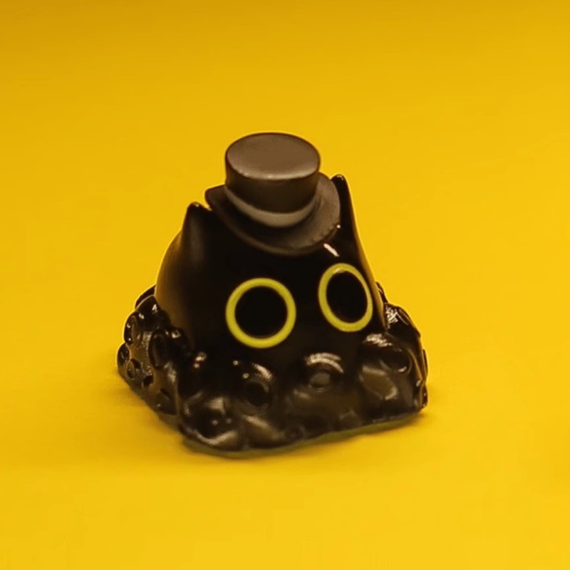 Octopus Cat Keycap 3D การ์ตูนสร้างสรรค์ MX สวิทช์คีย์บอร์ดส่วนบุคคลเรซิ่น Keycaps DIY Lord Of Mysteries สีดํา Klein น่ารัก Keycap