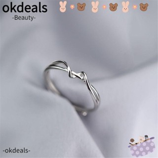 Okdeals แหวนสาย ปรับได้ เรียบง่าย ของขวัญสําหรับผู้หญิง