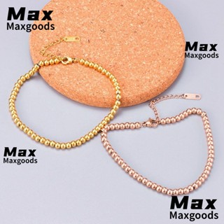 Maxg สร้อยข้อมือ กําไลข้อมือ ชุบทอง 18k จี้ลูกบอลนําโชค เครื่องประดับแฟชั่น สําหรับผู้หญิง ผู้ชาย สีโรสโกลด์