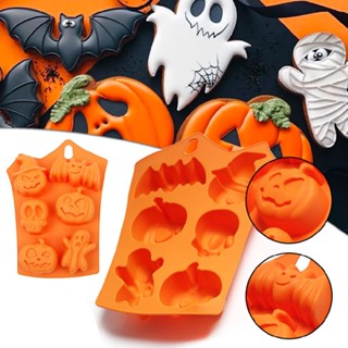 Halloween Silicone Molds Skull Pumpkin Bat Ghost Chocolate Mould Ice Cube Tray