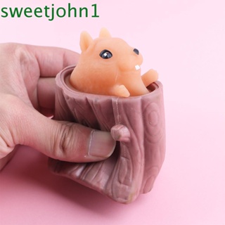 Sweetjohn ถ้วยบีบ รูปกระรอก ของเล่นบรรเทาความเครียด สําหรับเด็ก