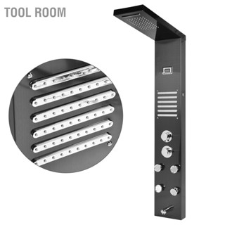 Tool Room G1/2 แผงฝักบัวอาบน้ำสแตนเลสระบบทาวเวอร์ LED หัวฝักบัวสายฝนระบบอาบน้ำ