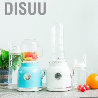 Disuu Mini Blender with Double Cup Retro Shake and Ice Crush Maker Countertop Juice Stainless Steel Blades CN Plug