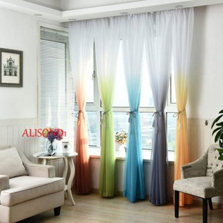 Alisond1 Tulle ผ้าม่าน พิมพ์ลาย 3D ไล่โทนสี 1x2.7 เมตร