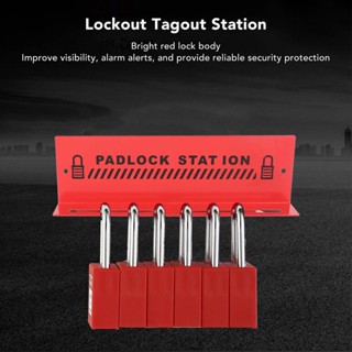 Tool Lockout Tagout Locks Station เหล็กสีแดงติดผนังเตือนความจำสถานีกุญแจสำหรับเวิร์กสเตชันการจัดการ