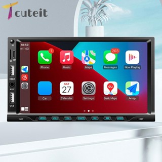 Tcuteit เครื่องเล่น MP5 รับสัญญาณ FM แอปเปิ้ล คาร์เพลย์ แอนดรอยด์ แบบพกพา 7 นิ้ว สําหรับรถยนต์