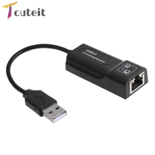 Tcuteit อะแดปเตอร์ต่อขยายอีเธอร์เน็ต USB 2.0 เป็น RJ45 ตัวผู้เป็นตัวเมีย