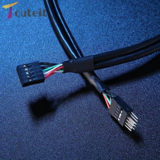 Tcuteit สายเคเบิลต่อขยาย USB 2.0 9 Pin ตัวผู้ เป็น 9 Pin ตัวเมีย 9 Pin USB