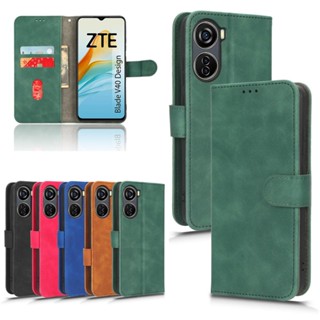 เคสมือถือ แบบฝาพับ พร้อมช่องใส่บัตร สําหรับ ZTE Blade V40 ZTE Blade V40