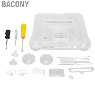 Bacony Game Console Replacement Case  Video  Translucent White Professional Easy Installation High Hardness for Retro