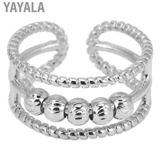 Yayala Anxiety Relief Ring Smooth Silver Plated Exquisite Adjustable Stylish Portable Polished Stress for Party Men