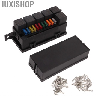 Iuxishop Relay Crimp Terminal Box IP65  Fuse Easy Installation Long Life Span 5 Pins ABS Sturdy for Yachts