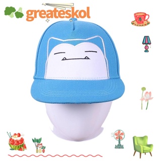 Greateskol หมวกเบสบอล ผ้าฝ้าย ปักลายการ์ตูนอนิเมะน่ารัก ปรับได้