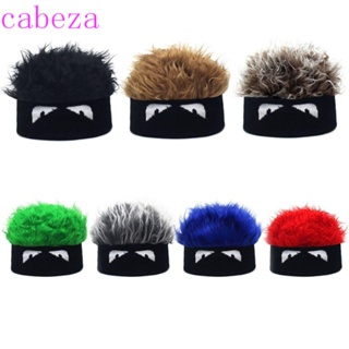 Cabeza หมวกบีนนี่ หมวกวิกผมสั้น ผ้าถักขนปุย ไร้ปีก ระบายอากาศ สีร็อค สไตล์ฮิปฮอป ผมปลอม กะโหลกศีรษะ ปาร์ตี้ Toupee