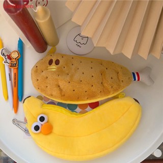 [Smileofen] กระเป๋าดินสอ ขนาดใหญ่ จุของได้เยอะ ลายกล้วย ไก่น่ารัก สร้างสรรค์ สไตล์เกาหลี สําหรับใส่เครื่องเขียนนักเรียน