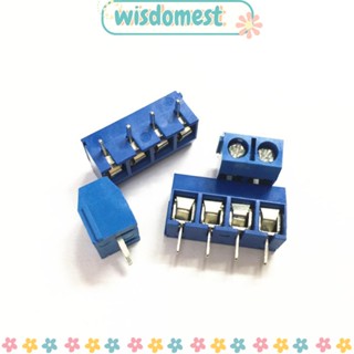 Wisdomest บล็อกขั้วต่อสายไฟ PCB 5.0 มม. KF301-2P KF301-3/4P สีฟ้า สําหรับเชื่อมต่อสายเคเบิล Arduino 50 ชิ้น