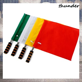 Thunder ธงผู้ตัดสิน หลากสี 4 สี กันลื่น ดูดซับเหงื่อ นํากลับมาใช้ใหม่ได้ กีฬา จับคู่ธงฟุตบอล ธง