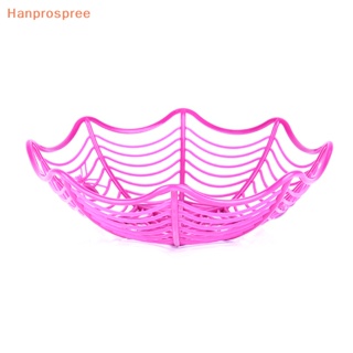 Hanprospree&gt; ตะกร้าใส่ลูกอม บิสกิต ลายแมงมุม สีดําส้ม สําหรับตกแต่งปาร์ตี้ฮาโลวีน