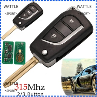 Wattle รีโมตกุญแจรถยนต์ 3 ปุ่ม แบบพกพา ทนทาน และอุปกรณ์เสริม สําหรับ Toyota Carrolla