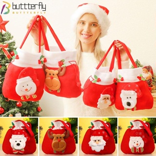 Buttterfly ถุงขนม ลายซานตาคลอส กวางเอลก์ สโนว์แมน น่ารัก สําหรับตกแต่งปาร์ตี้คริสต์มาส