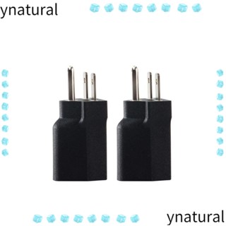 Ynatural อะแดปเตอร์แปลงไฟฟ้า ปลั๊กอเมริกัน พลาสติก 3 ง่าม สีดํา ทองแดง 6-15P เป็น 5-15R ทนทาน 2 ชิ้น