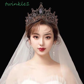 Twinkle1 ผู้หญิง ที่คาดผม ที่คาดผม เครื่องประดับผม สําหรับเด็ก วินเทจ เจ้าสาว มงกุฎ ที่คาดผม ที่คาดผม พลอยเทียม อารมณ์ งานแต่งงาน ที่คาดผมเกาหลี